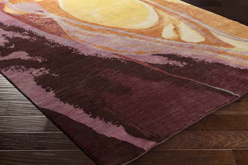 Brilliant Modern Gold/Burgundy Area Rug
