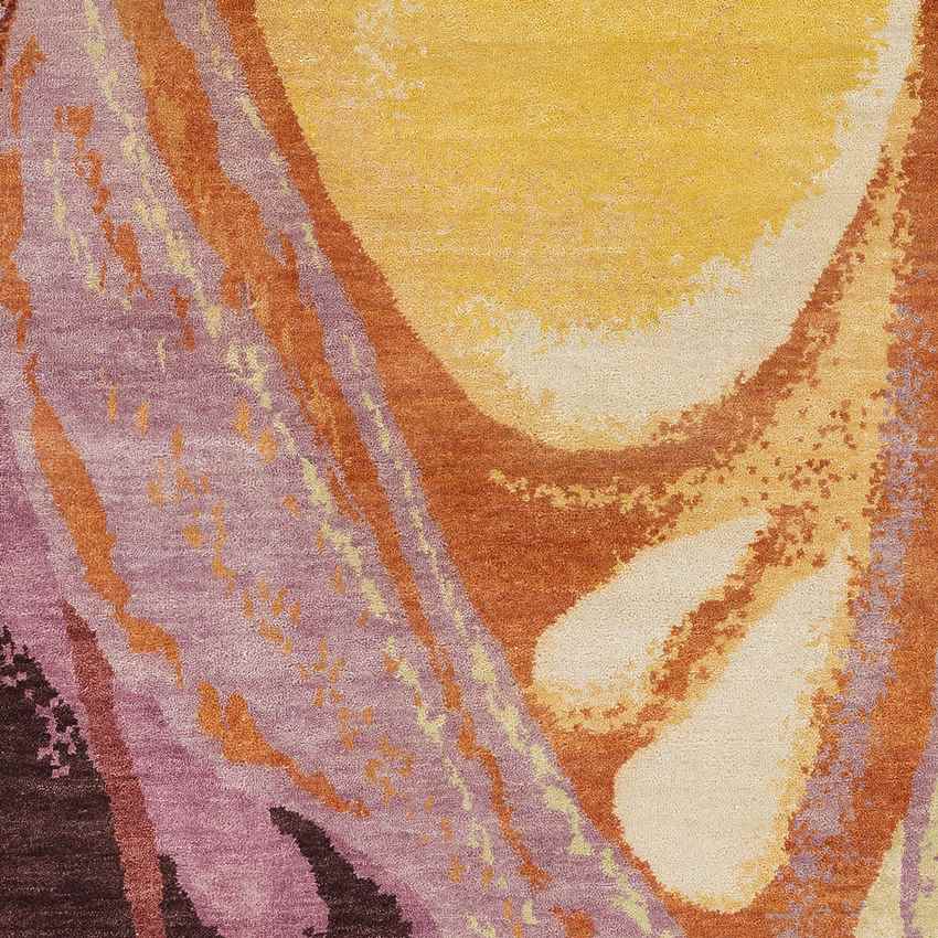 Brilliant Modern Gold/Burgundy Area Rug