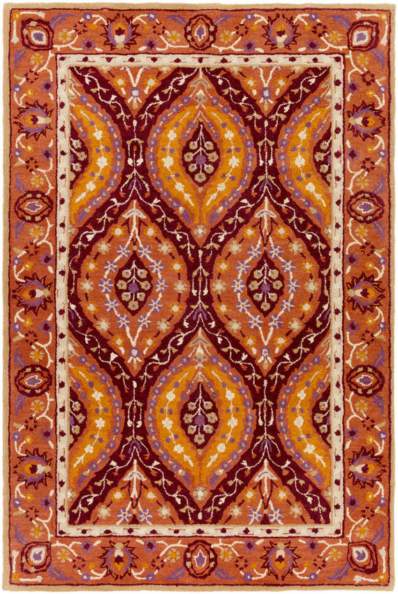 Chignik Traditional Burgandy Area Rug