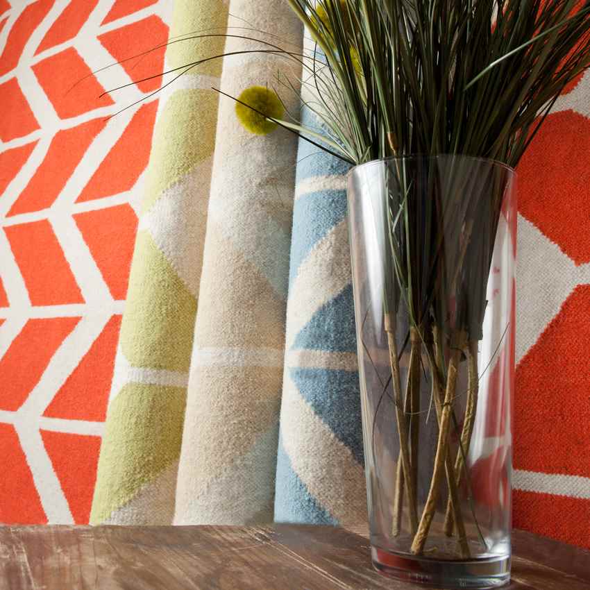 Dyer Modern Red/Bright Orange Area Rug