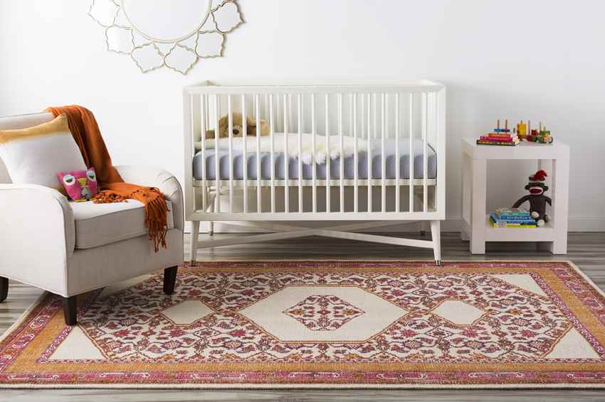 Scafati Traditional Orange Area Rug