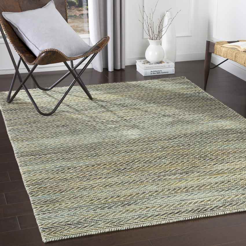 Gateshead Modern Dark Green Area Rug