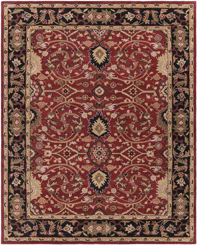 Hardisty Traditional Burgundy Area Rug