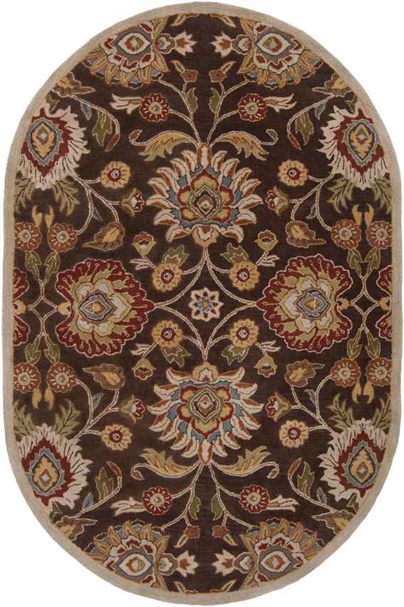 Eckville Traditional Dark Brown Area Rug