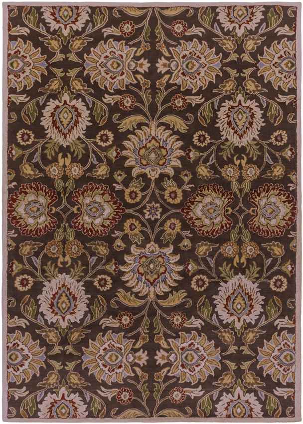 Eckville Traditional Dark Brown Area Rug
