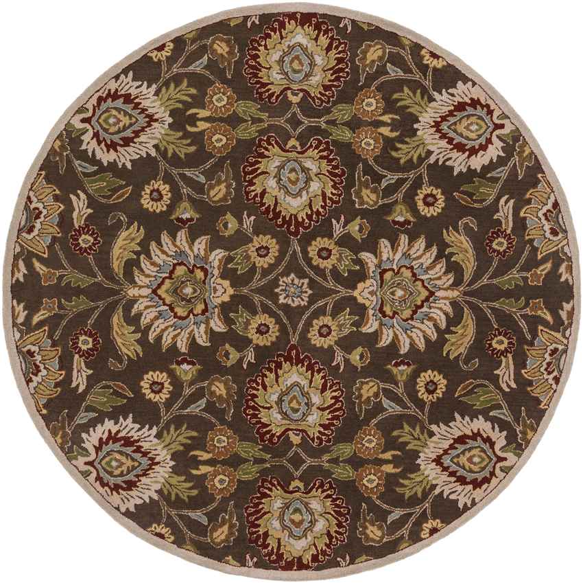 Eckville Traditional Dark Brown Area Rug
