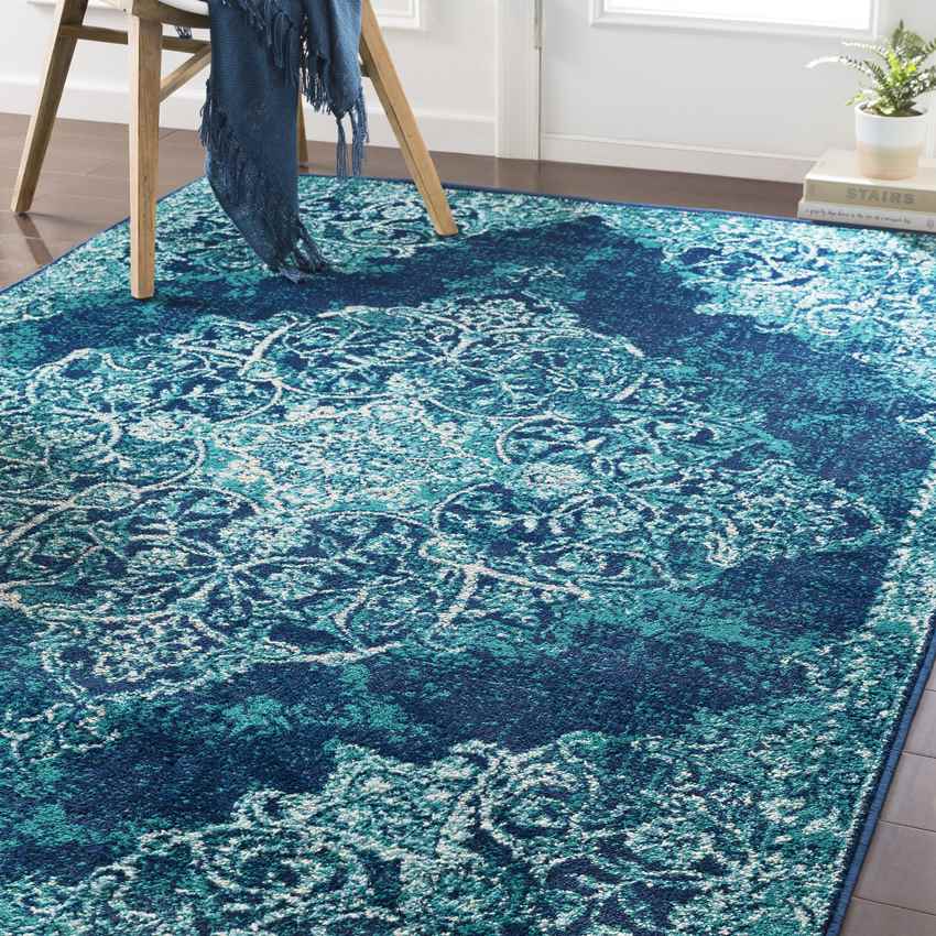 Radville Traditional Teal Area Rug