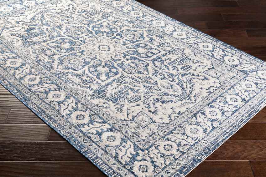 Mantinge Traditional Navy Area Rug