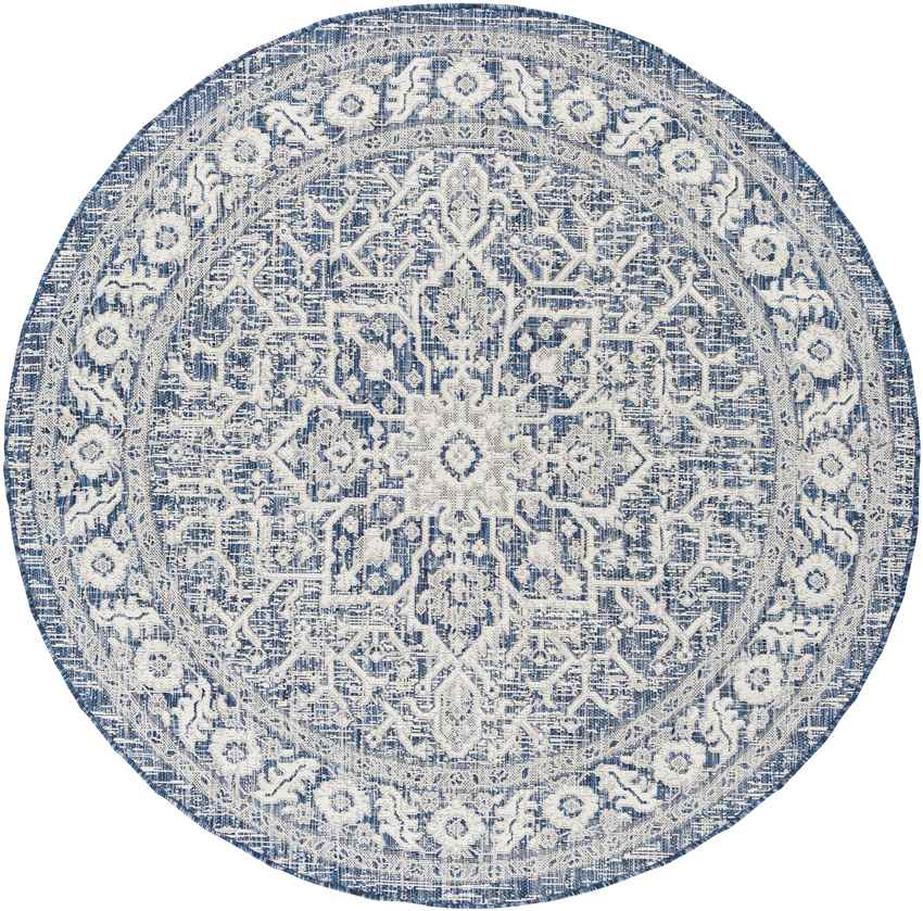 Mantinge Traditional Navy Area Rug