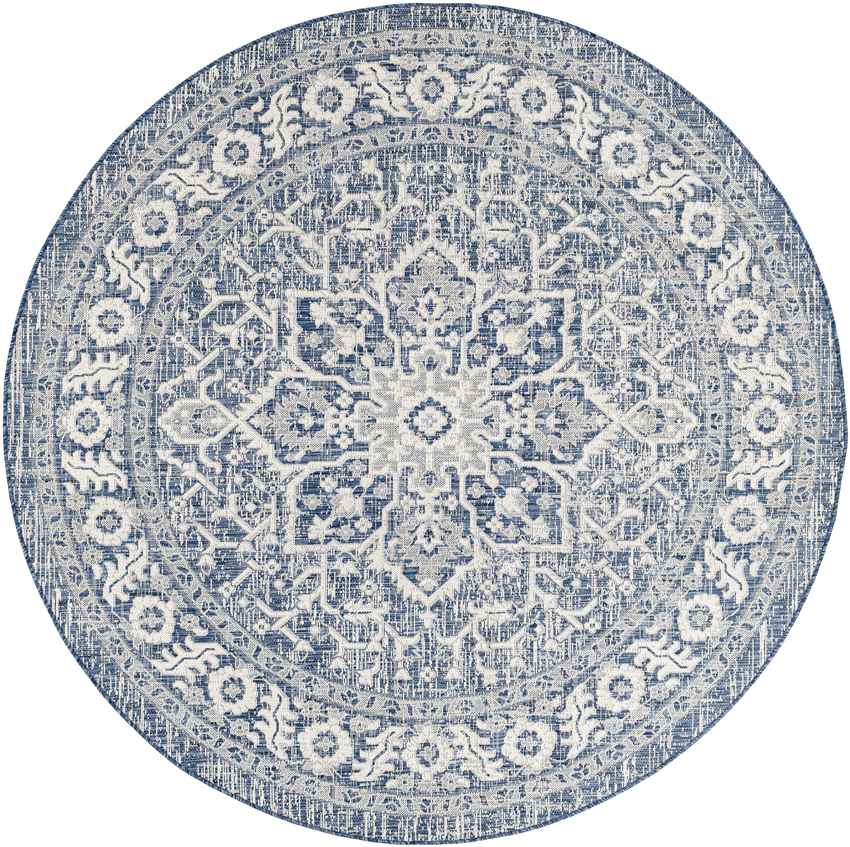 Mantinge Traditional Navy Area Rug