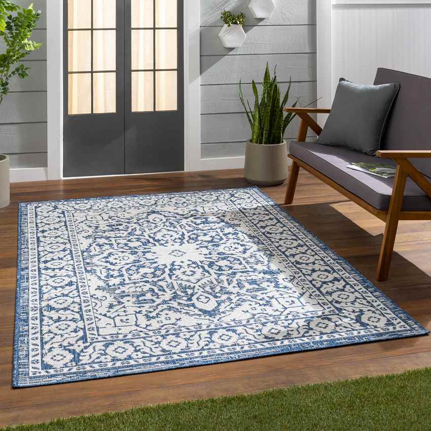 Mantinge Traditional Navy Area Rug