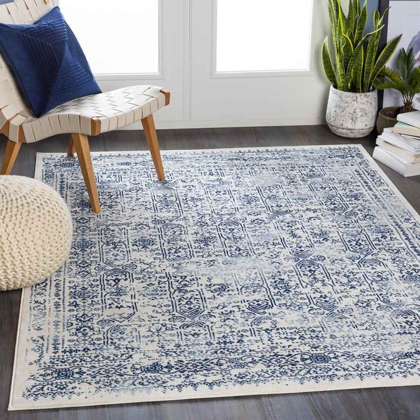 Hyeres Traditional Dark Blue Area Rug