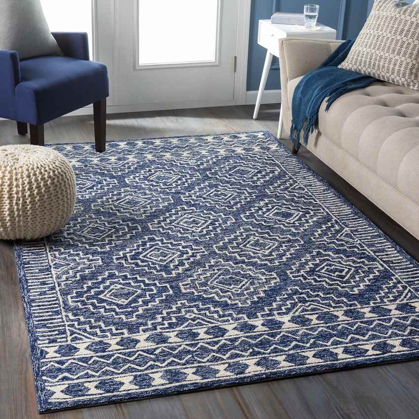 Vledder Global Dark Blue Area Rug