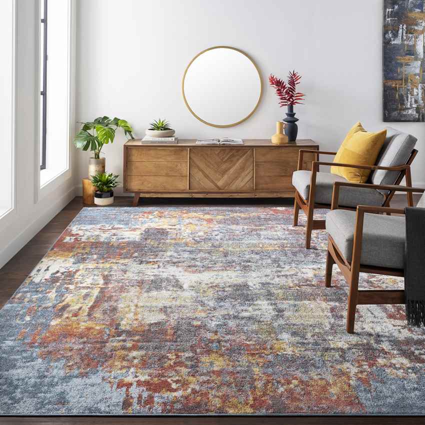 Loire Modern Burnt Orange Area Rug