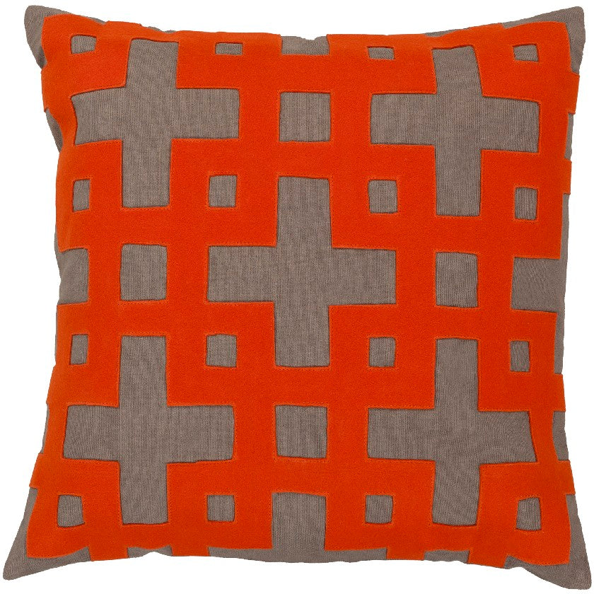 Charleroi Bright Orange Pillow Cover