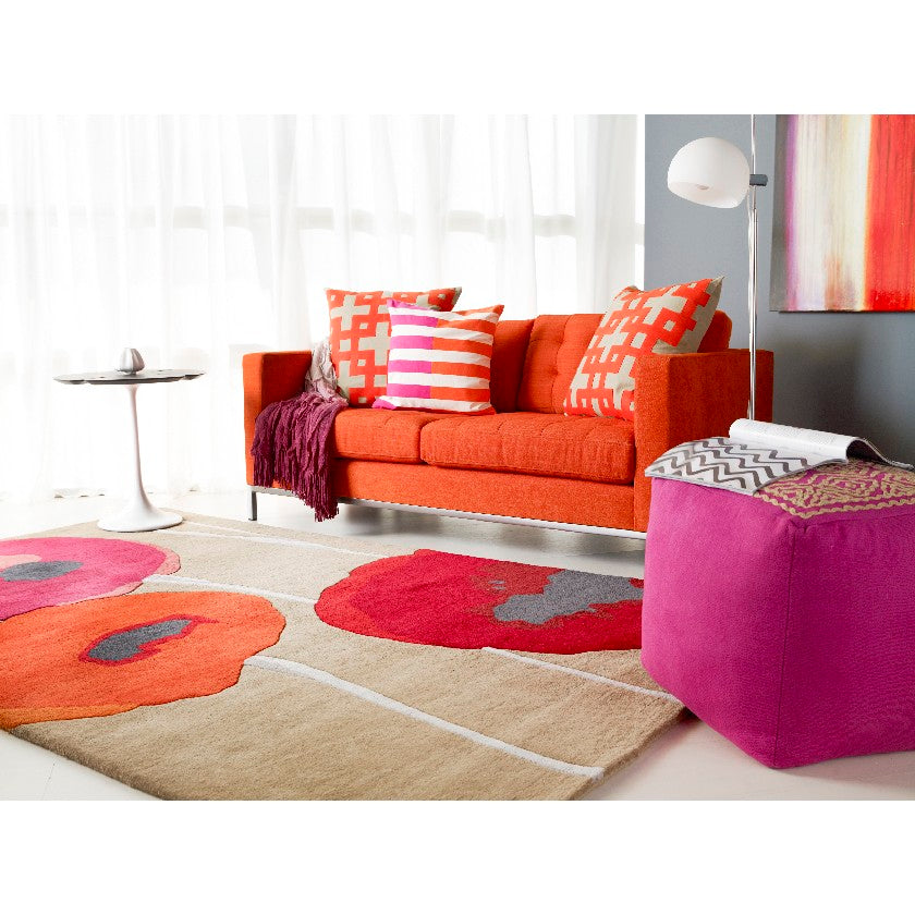 Charleroi Bright Orange Pillow Cover