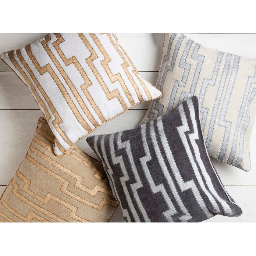 Linkebeek Charcoal Pillow Cover