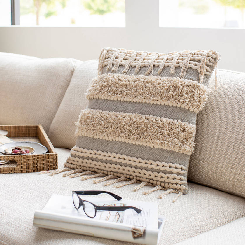 Verlaine Taupe Pillow Cover