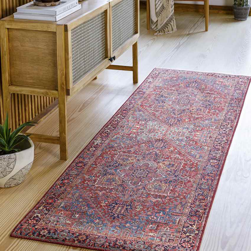 Looneind Traditional Dark Red Area Rug