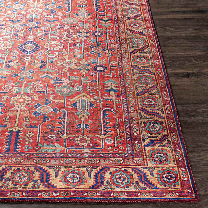 Loveren Traditional Bright Red Area Rug