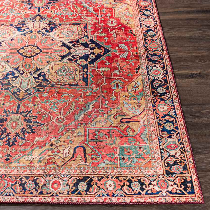 Maren Traditional Brick Red Area Rug