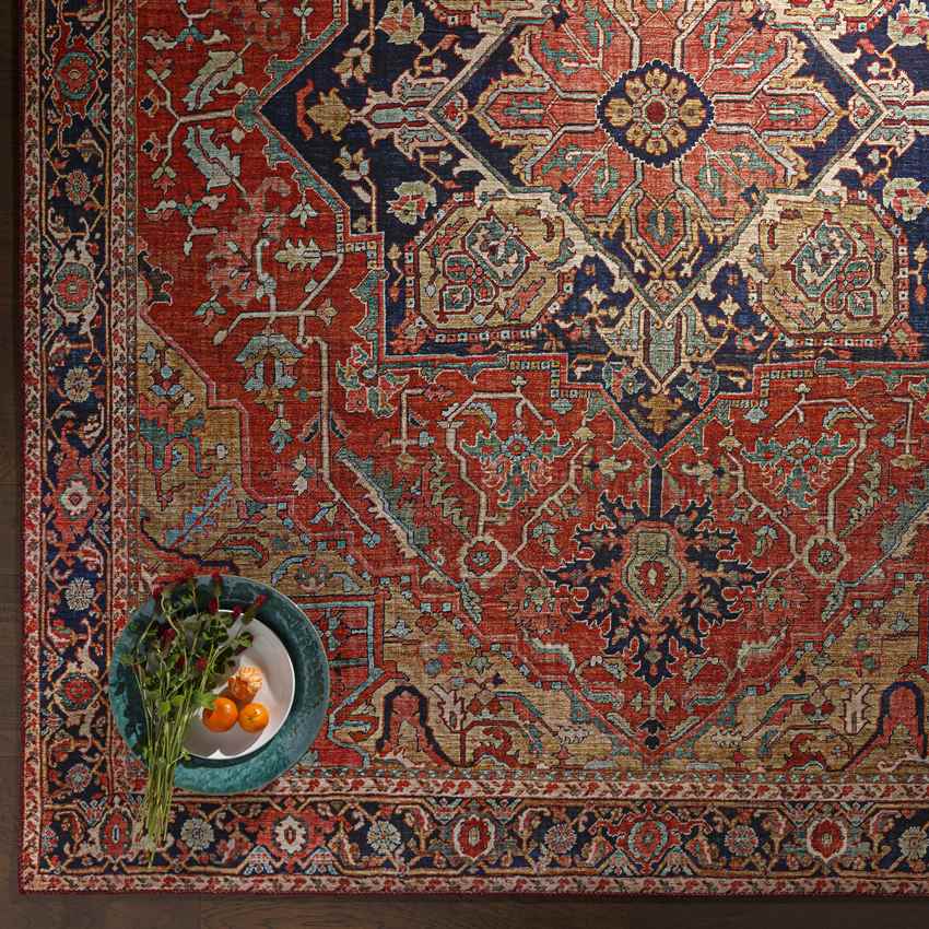Maren Traditional Brick Red Area Rug