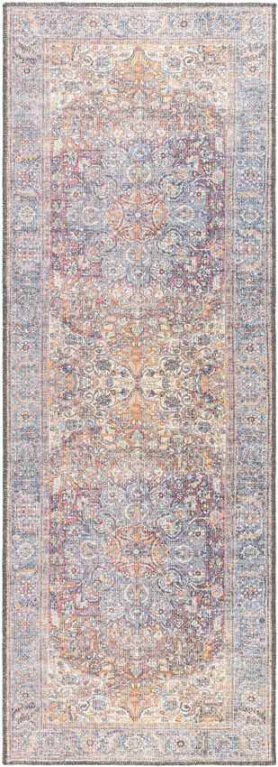 Oak Grove Traditional Burnt Orange Washable Area Rug