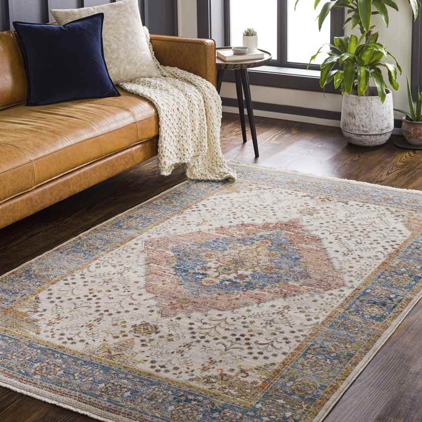 Todd Traditional Burnt Orange Area Rug