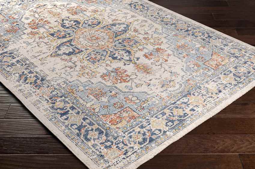 Bishop Hill Traditional Dark Blue Area Rug
