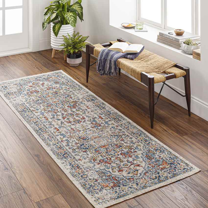 Bishop Hill Traditional Dark Blue Area Rug
