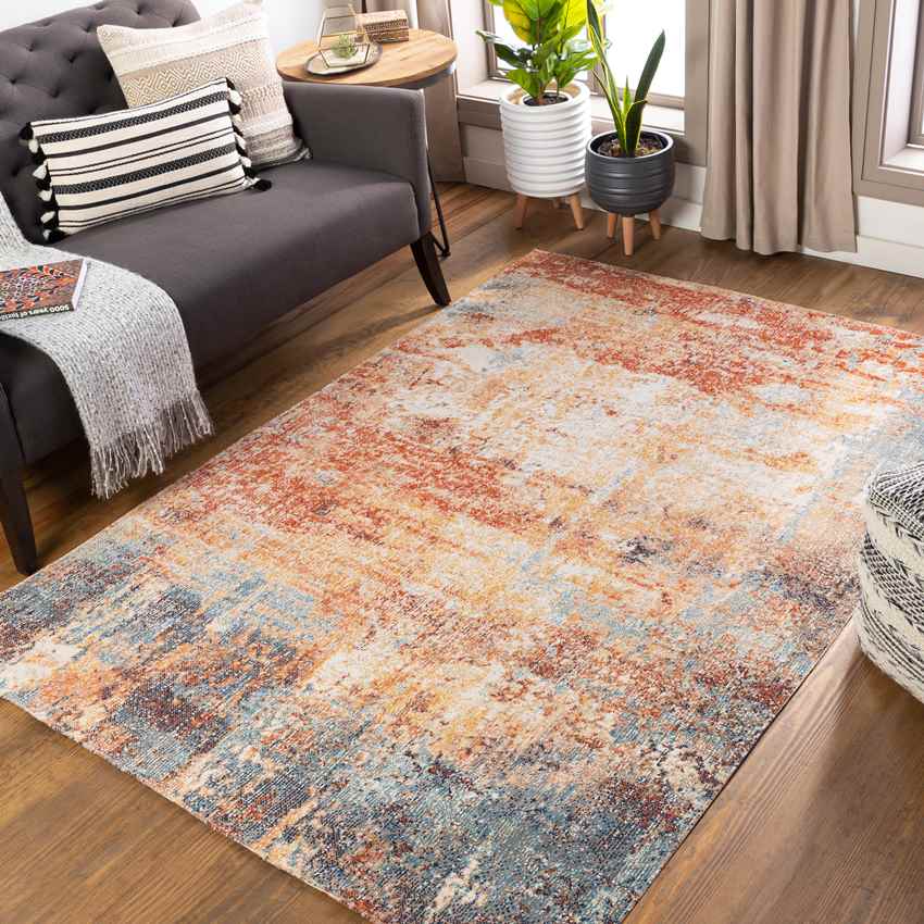 Carbon Hill Modern Burnt Orange Area Rug