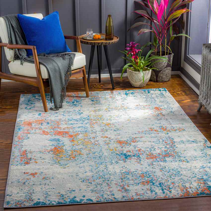 Leah Modern Aqua Area Rug