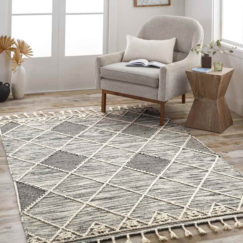 Udall Global Black Area Rug