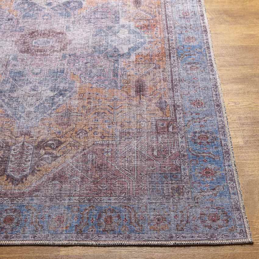 Komi Traditional Burnt Orange Washable Area Rug