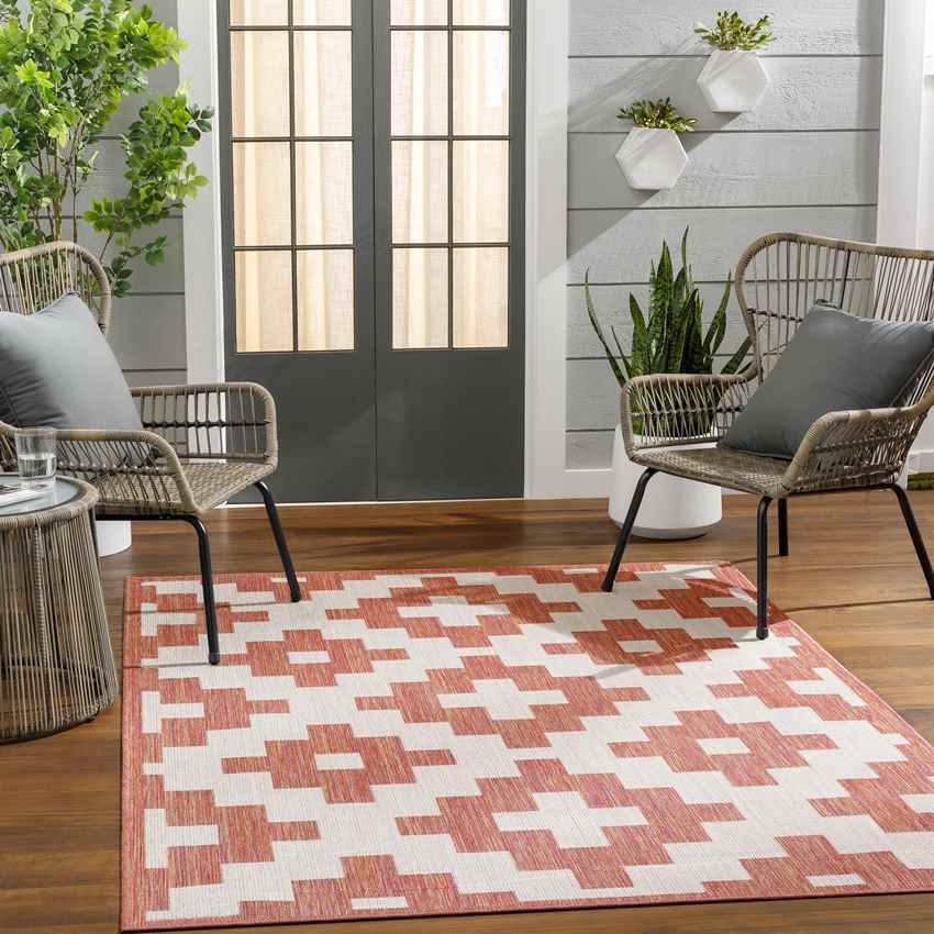 Spivey Global Dark Coral Area Rug