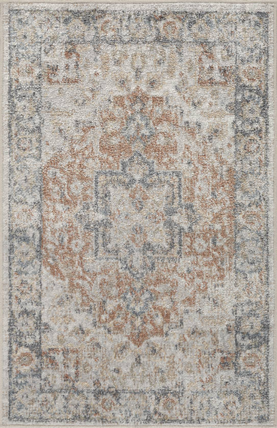 Hollenberg Traditional Burnt Orange Washable Area Rug