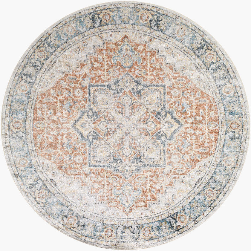 Hollenberg Traditional Burnt Orange Washable Area Rug