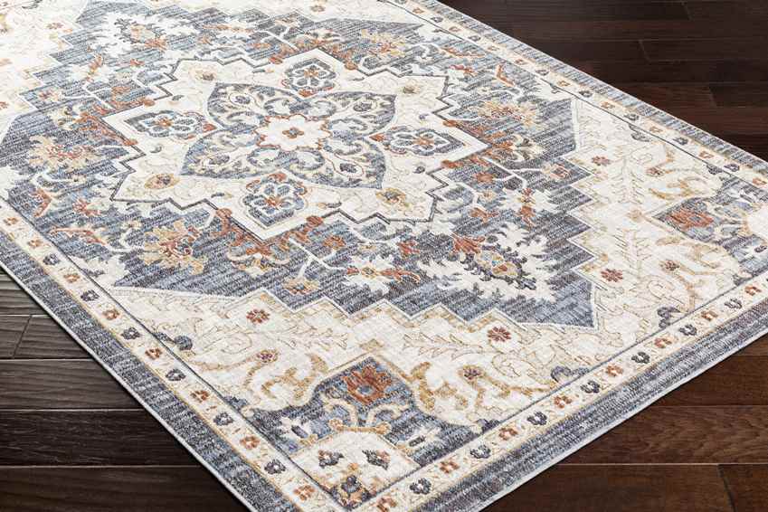 Morrowville Traditional Denim Area Rug