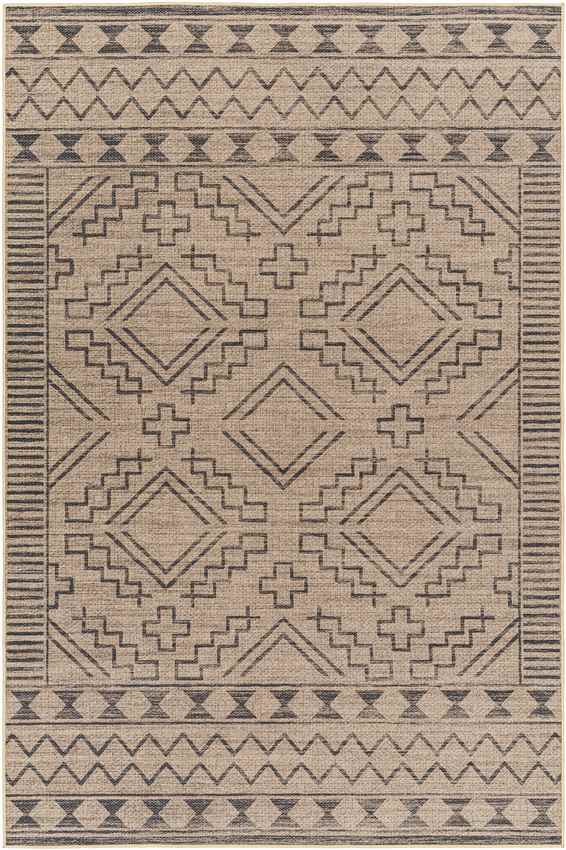 Tekoa Cottage Pecan/Dark Gray Washable Area Rug