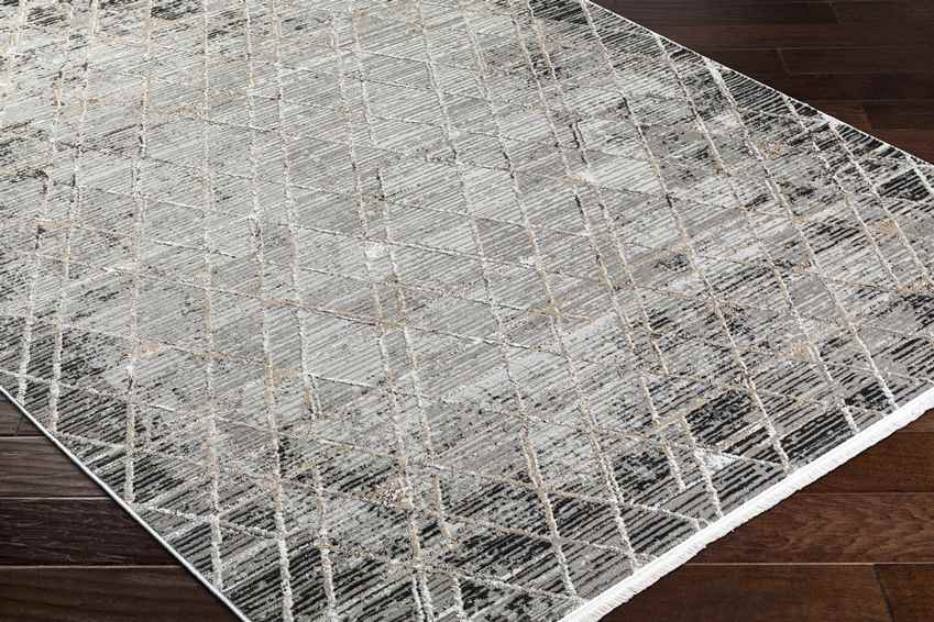 Glynis Modern Black/Light Gray Area Rug