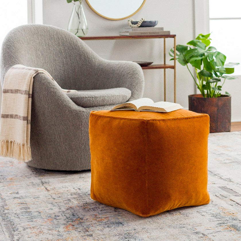 Tearia Rust Pouf