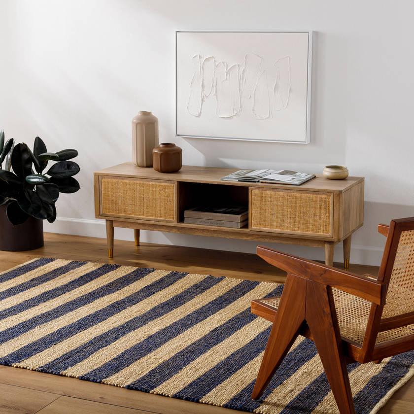 Larraine Modern Dark Blue Area Rug