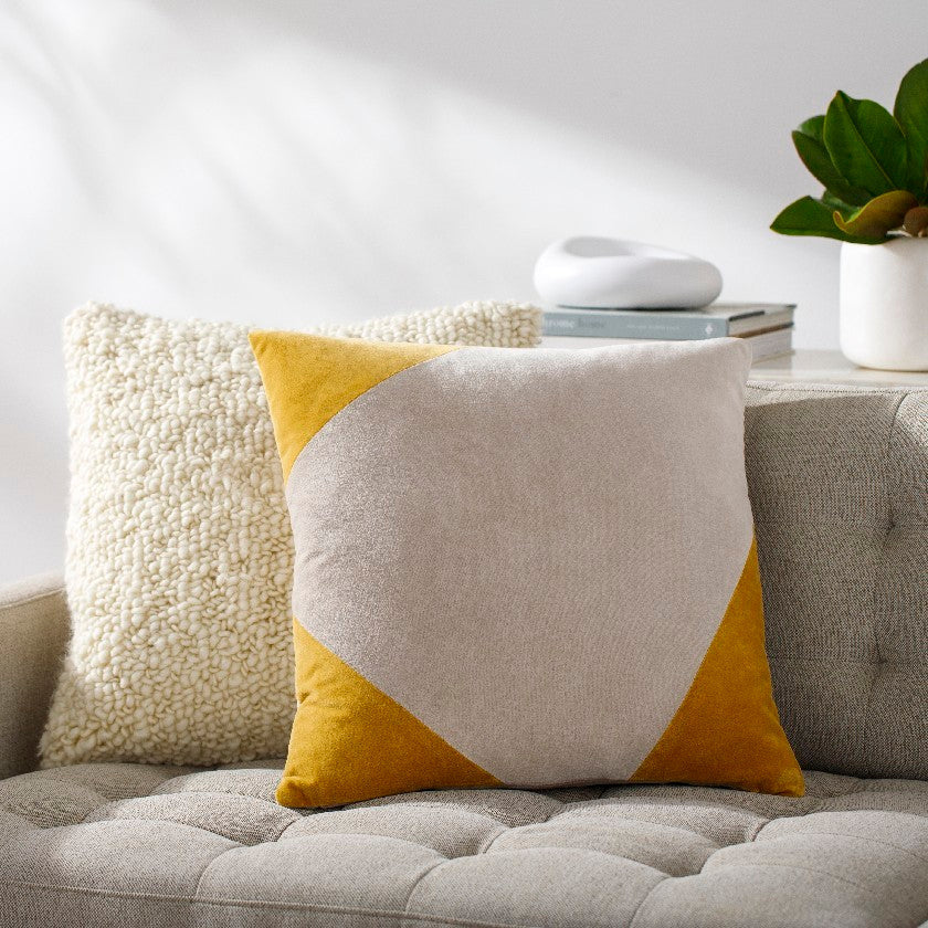 Natane Off-White/Brass Pillow Cover