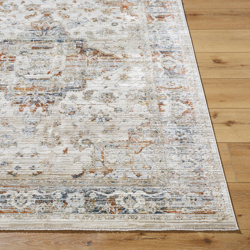 Madai Traditional Cream/Burnt Orange Area Rug