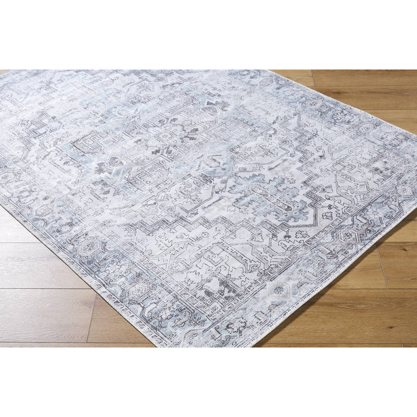 Tamea Traditional Metallic - Silver Area Rug