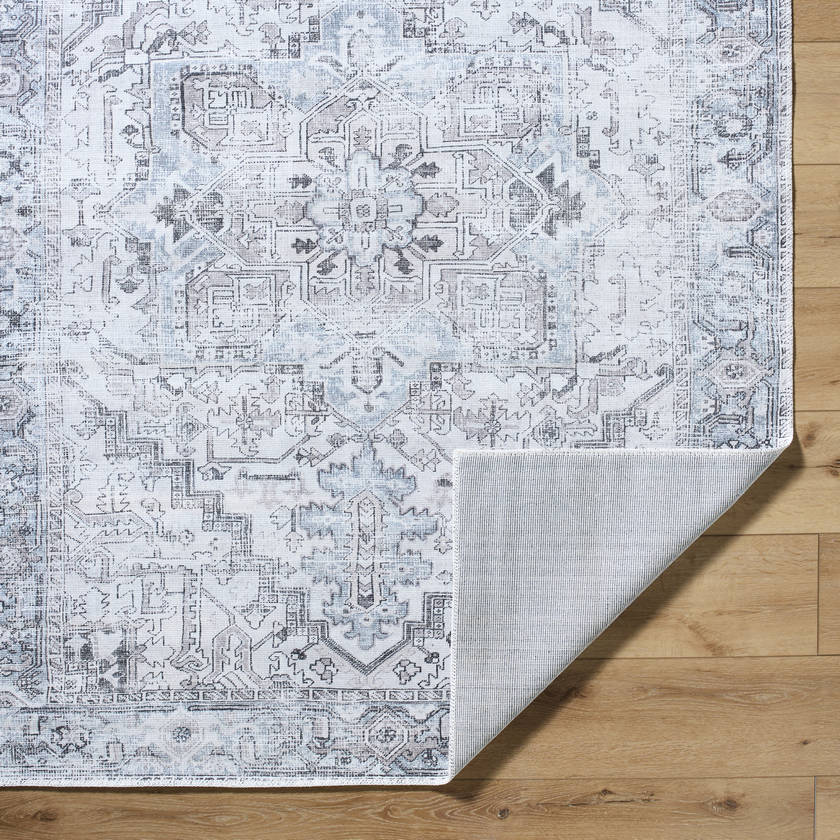 Tamea Traditional Metallic - Silver Area Rug