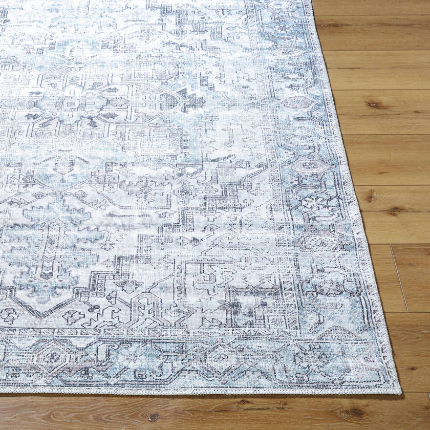 Tamea Traditional Metallic - Silver Area Rug