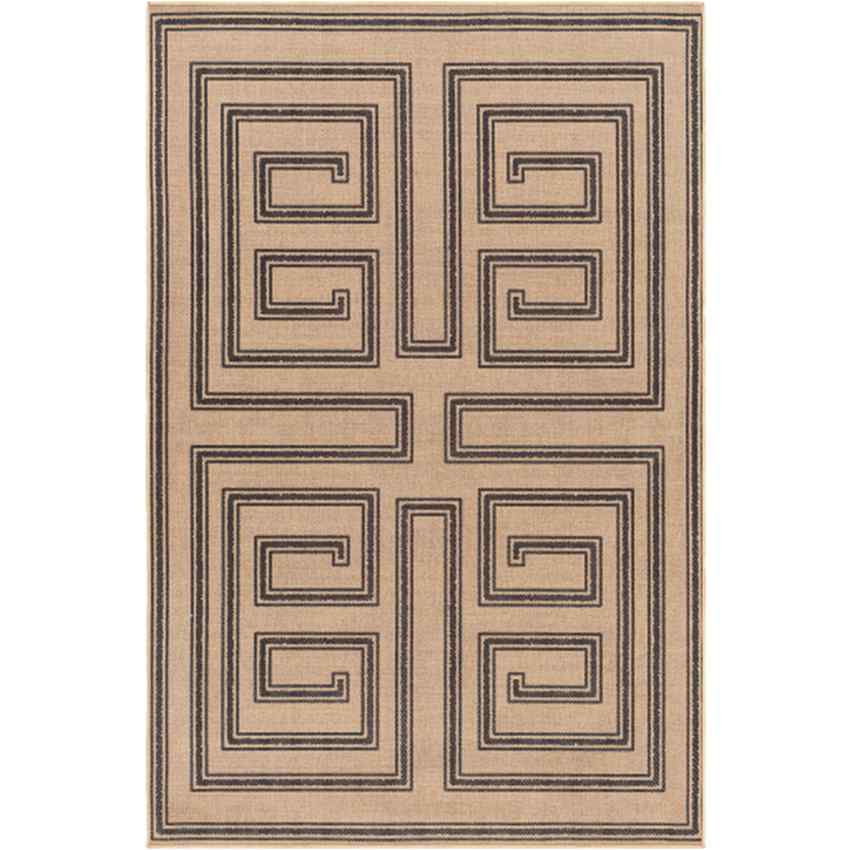 Drayton Global Tan/Charcoal Washable Area Rug