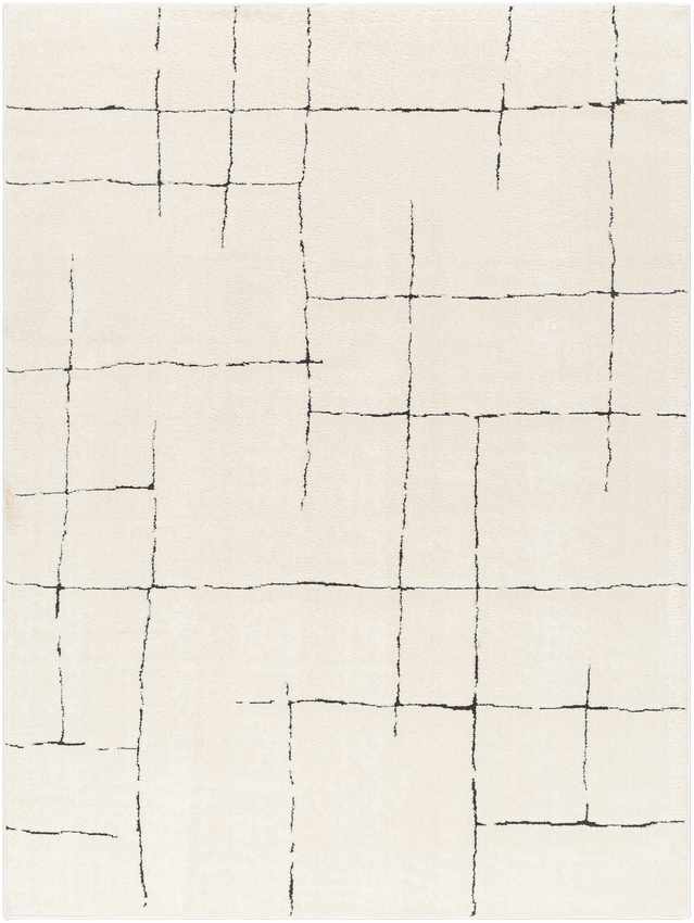 Alexsis Modern Ivory/Black Area Rug