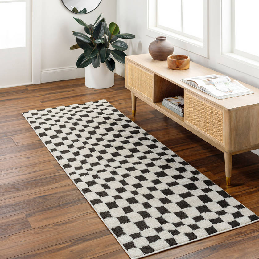 Ilea Modern Black/Ivory Area Rug